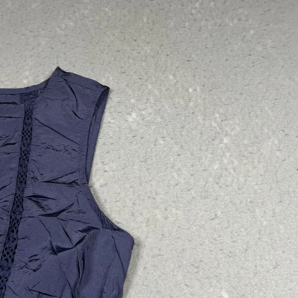 Free People FP Movement Oh Hey Applique Crop Top Women’s Size XS Blue Sleeveless